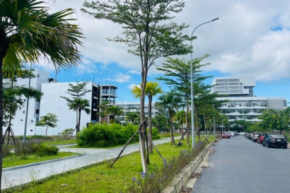 Lô Fpt trước trường đại học kẹp vạch cây xanh, giá chỉ 3,x tỷ
